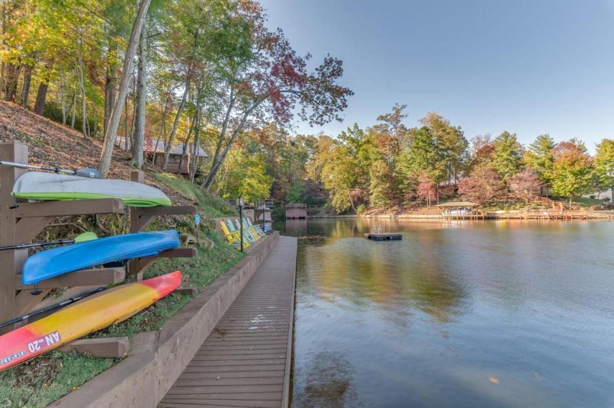 Russell'S Fort At White Oak Point: Historical Cabin On Lake Lure, Luxury, Direct Lake Access! Villa Luaran gambar